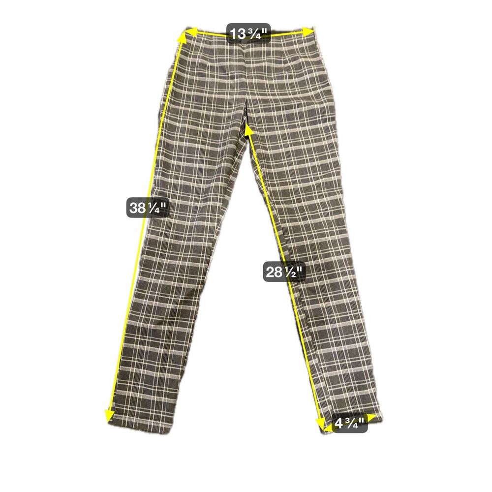Calvin Klein-Womens Pants-Dark Gray Plaid Pull On Trouser-Preppy-Size 2 - Picture 3 of 15